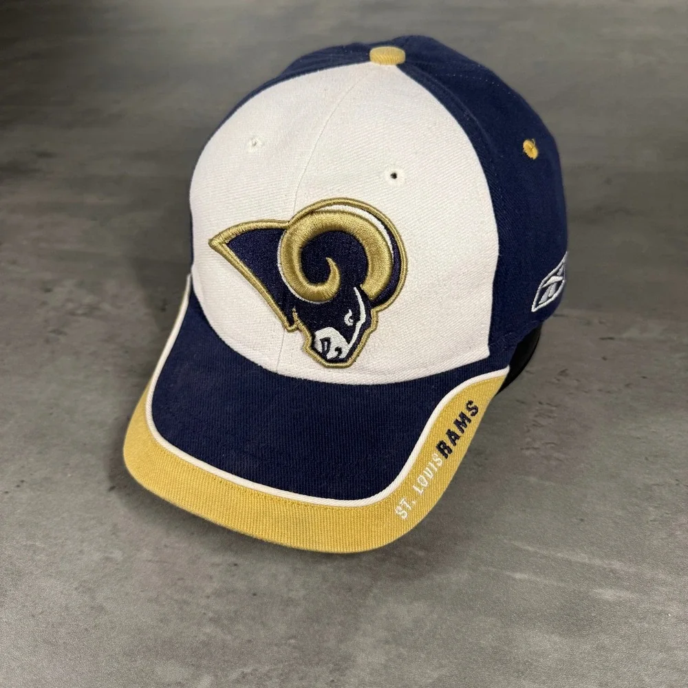 Reebok St. Louis Rams NFL Equipment Hat Cap Gold Blue‎ Kids Football
